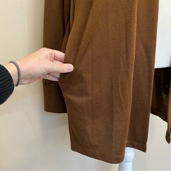 Sanctuary Brown Open Cardigan Sweater with Pockets - Picture 4 of 13